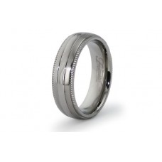 7 mm Titanium Wedding Band  with Milgrain Edges